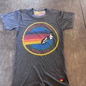 Aviator Nation Charcoal Tee with Yellow Graphic